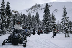 Snowmobiling from Banff
